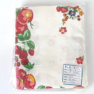 Vintage Fruit Print Cotton Table Cloth 52” x 52” Brand New in Package